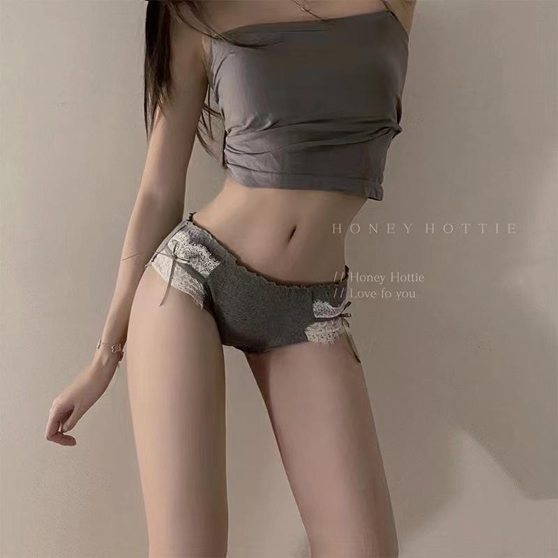 Đồ Lót Bé Gái, Chất Liệu Cotton Nguyên Chất, Thiết Kế Nơ Ren Tinh Khiết, Quần Đùi Tam Giác Lụa Lạnh Cạp Thấp Gợi Cảm, Mông Nâng, Được Làm Bằng Cotton 3