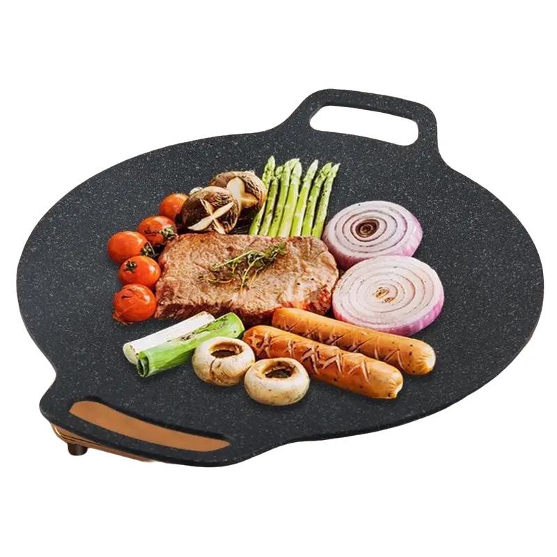 Chảo nướng Hàn Quốc chống dính, Chảo đá nướng Ecoramic vân đá không cần dầu ăn size 34cm, tiện lợi dễ sử dụng