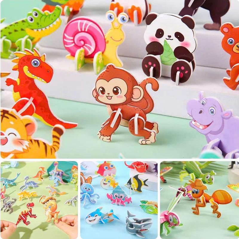 Đồ Chơi ComBo 100 Bộ Ghép Hình 3D Cho Bé Lắp Ghép Động Vật, Khủng long, Máy Bay, Côn Trùng, Pokemon Giúp Trẻ Sáng Tạo, Tư Duy Logic