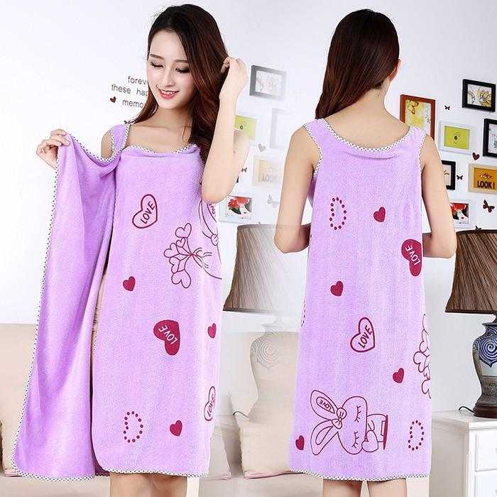 Baju Handuk Wearable Towel Mandi Multifungsi Motif Karakter 4