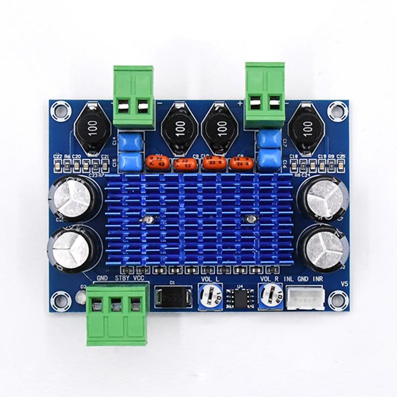 XH-M572 Powerful Digital Audio Amplifier Board TPA3116D2 Chassis Designed for Plug-in 5-28V Output 2x120W High-Fidelity Amplifier Module 4