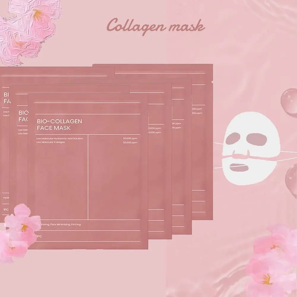 10pcs Collagen Mask Moisturizing Facial Skin Care Collagen Hydration Moisturizing Mask Sheet Lotion Patch Masks