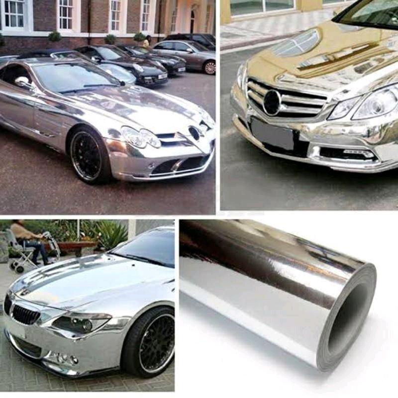 SKOTLET STIKER MOTOR SILVER CROM /STIKER KROM SILVER ALUMINIUM 1