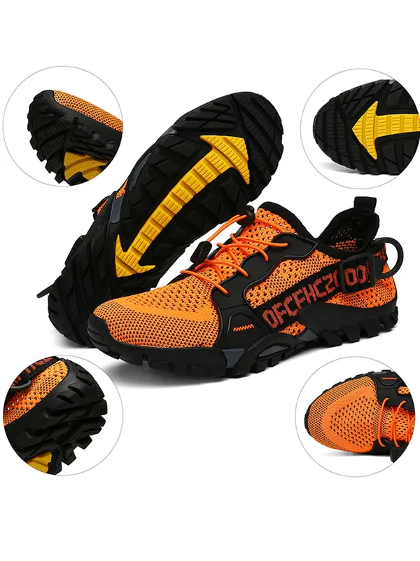 Unisex Letter Patched Colorblock Water Shoes, Sporty Quick Drying Beach Shoes, Outdoor Swimming Pool River Boating Fishing Diving Surfing Yoga Shoes 6