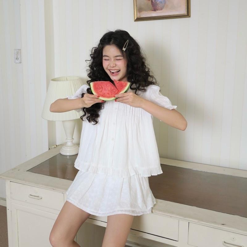 Áo babydoll dập li - Aufra Studio