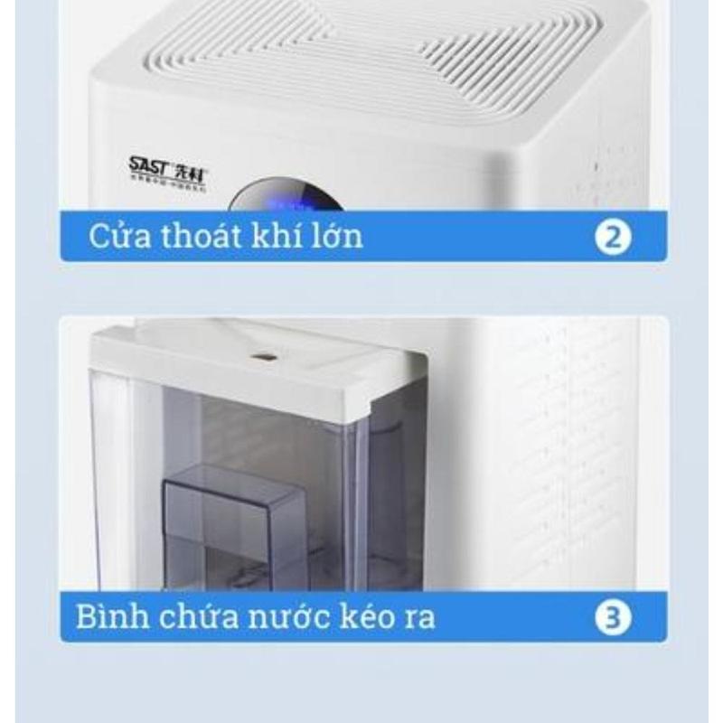Máy hút ẩm gia đình, phòng ngủ mini SAST CG-982 - Bảo hành 3 tháng - Máy hút ẩm không khí chống nồm, ẩm mốc thông minh, độ ồn thấp, dung tích chứa 2l, tiết kiệm năng lượng 7