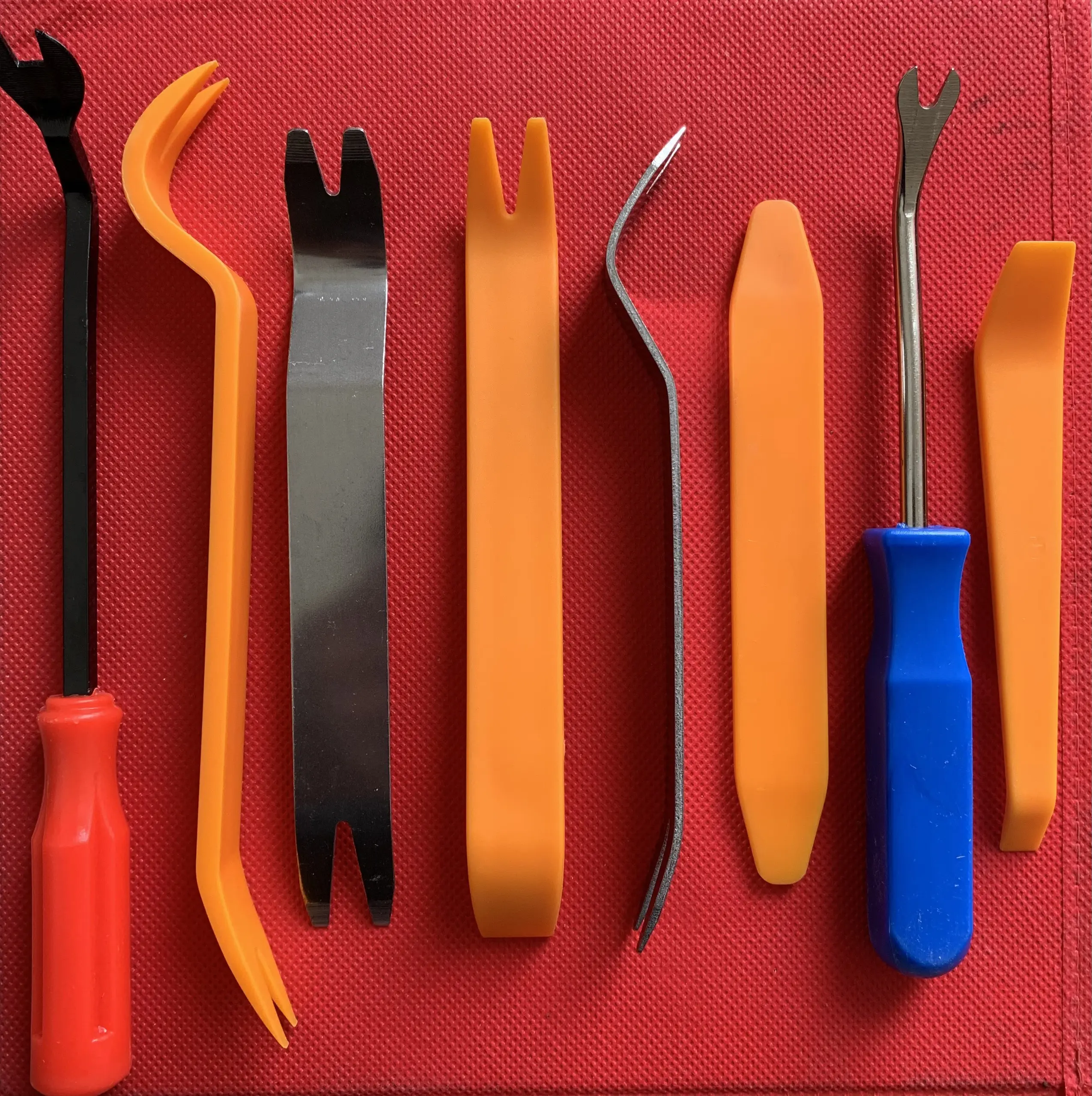 Bộ dụng cụ tháo chốt vít nhựa, tháo nội thất ô tô gồm 8 món chất lượng cao cấp.