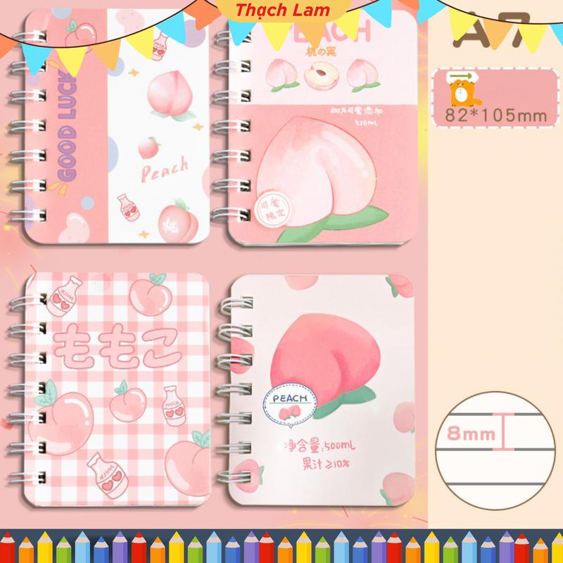 Sổ tay A7 Mini lò xo mini ghi chú bỏ túi nhiều mẫu mã dễ thương 160 trang cuốn  tay