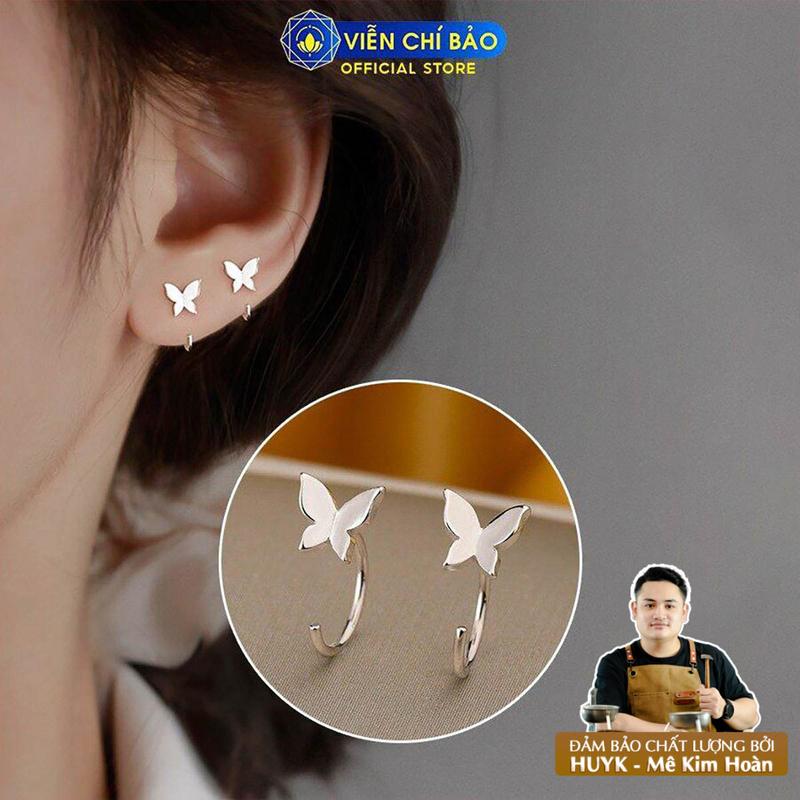 Bông tai nữ cánh bướm Butterfly cong B400203 Voi Khuyên Tai