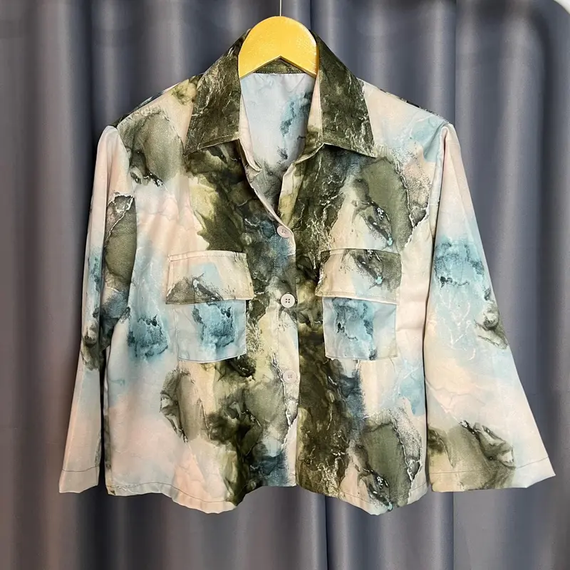 KC JOEY PRISKET SET 3UKURAN KEMEJA ROK SHAKILA MARBLE VINTAGE Atasan Baju 2