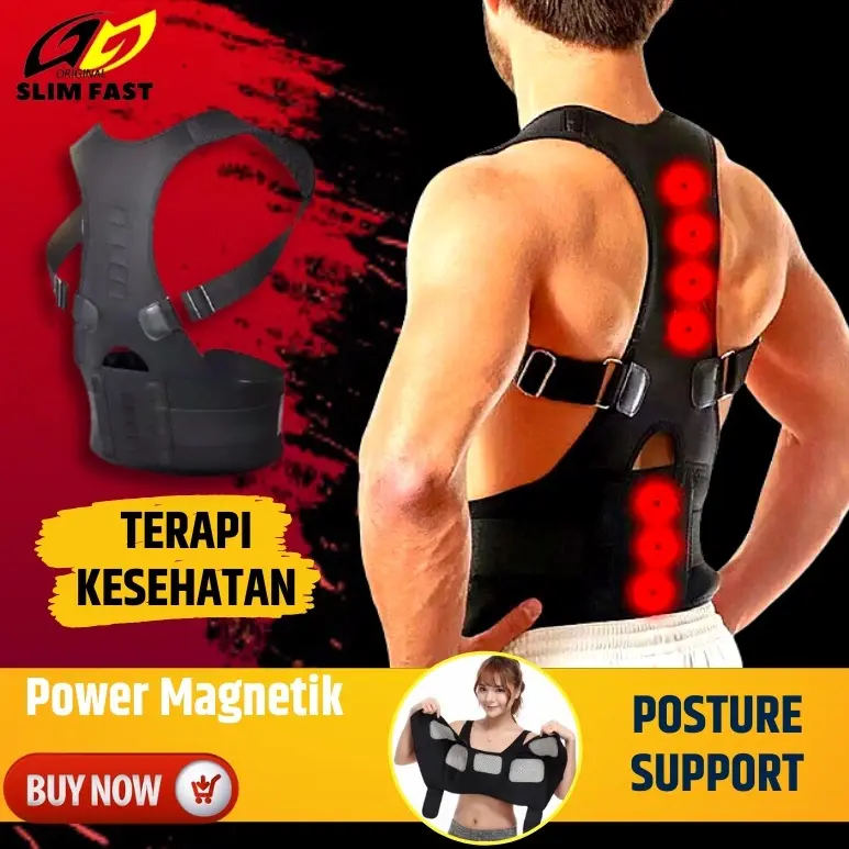 Postur Tubuh Sabuk Penyangga Penegak Punggung Magnetik Posture Support Corrector Pria Wanita Anti Bungkuk SH51