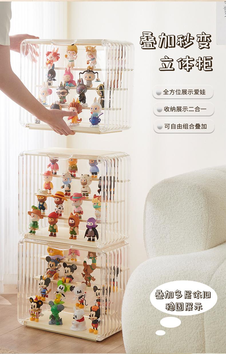 Product Introduction of Luxury Bag Storage Box Acrylic Hand-Made Display Stand Magnetic Transparent Doll Dustproof Display Box Organiser 17