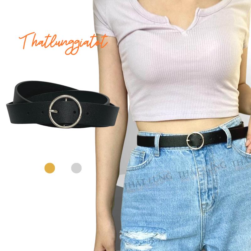 Thắt lưng nữ Ulzzang mặt tròn thời trang Hàn Quốc da mềm TL001 - Thắt Lưng Giá Tốt