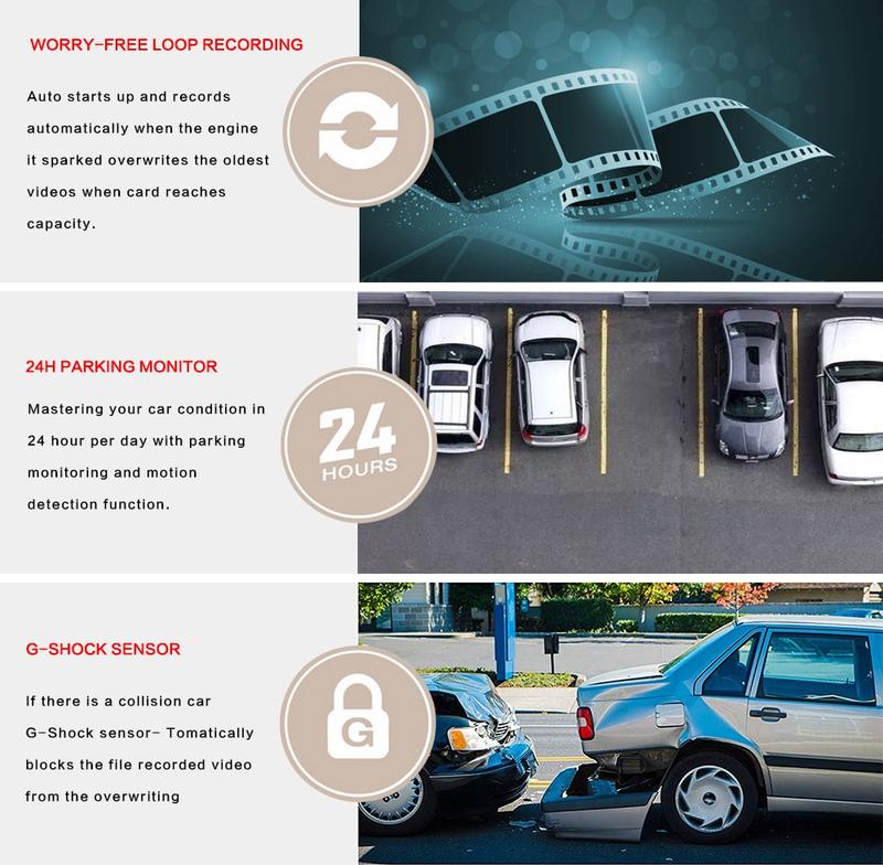 Product Introduction of 4K car touch screen DVR mirror dash cam dual lens GPS navigation rear view camera full hd1080p rearview drive recorder 15
