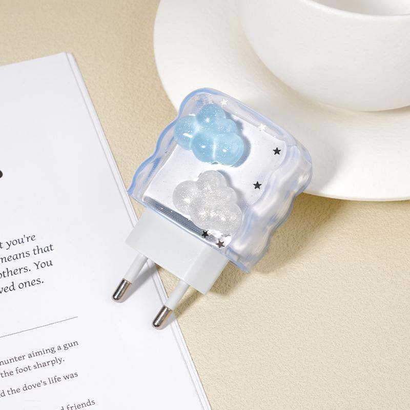 【COD】[Model Terbaru]Cute Charging Protection Set Desain Dekorasi 3D Kompatibel dengan IP 18 / 20W