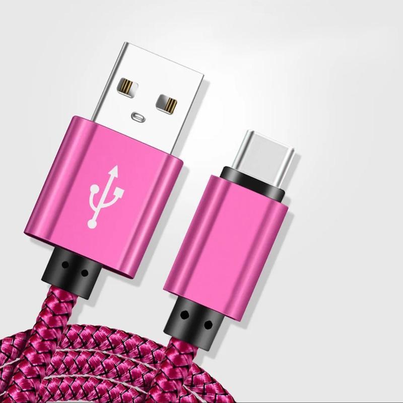 60W USB-A to USB-C Fast Charger Cable, Type-C Nylon Braided Data Cable, Fast Charging Data Cable for Samsung Galaxy S24 S23 S22 S10, Pixel, Sony, One Plus, Electronic 2
