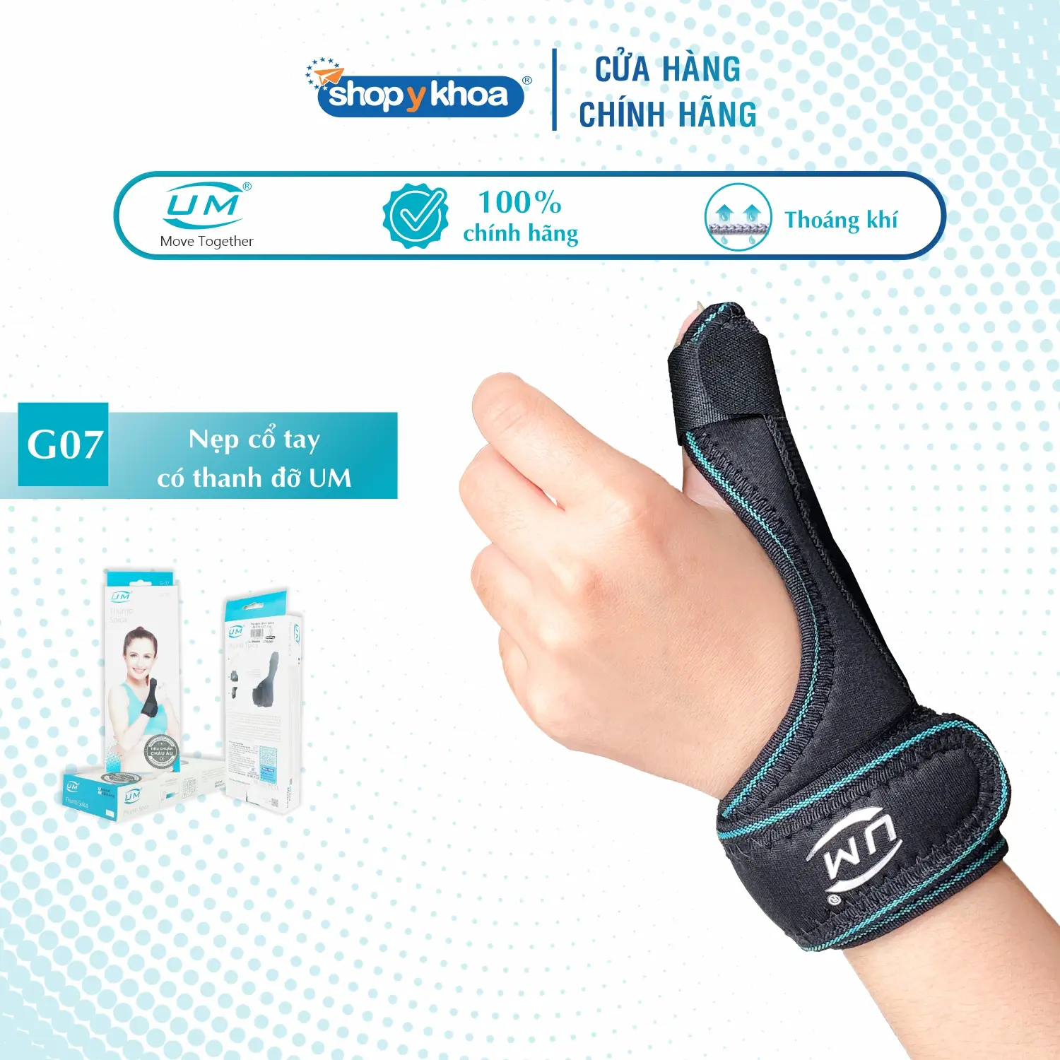 Nẹp ngón cái có thanh đỡ UM (G07)