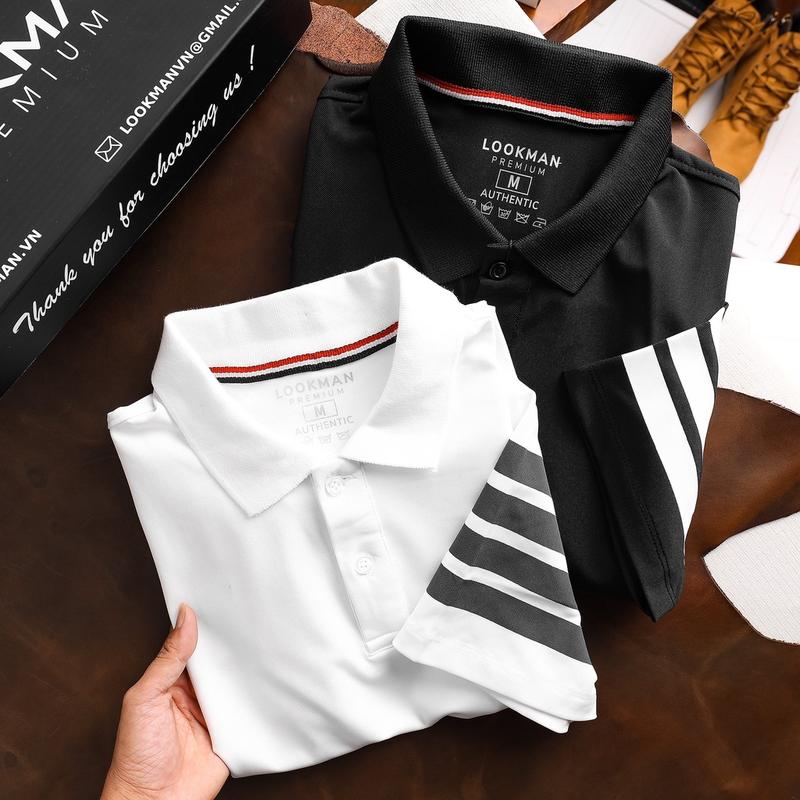 Áo Polo Thome M12 chính hãng LOOKMAN  họa tiết sọc tay, vải cá sấu co dãn thoải mái, thoáng mát - LOOKMAN Menswear Nhung 5