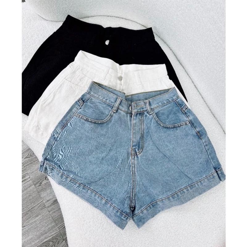 ( Size S - XL ) Quần short jean ống rộng lưng cao - Trần Ngân_Chuyên sỉ jean nữ Women Pants Denim | BigBuy360 - bigbuy360.vn