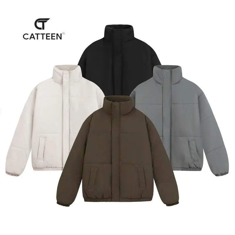 (XẢ KHO )-(GIẶT KHÔNG DỒN BÔNG) Áo Khoác Phao Unisex trần bông có túi hai bên Nam MMenswear 0