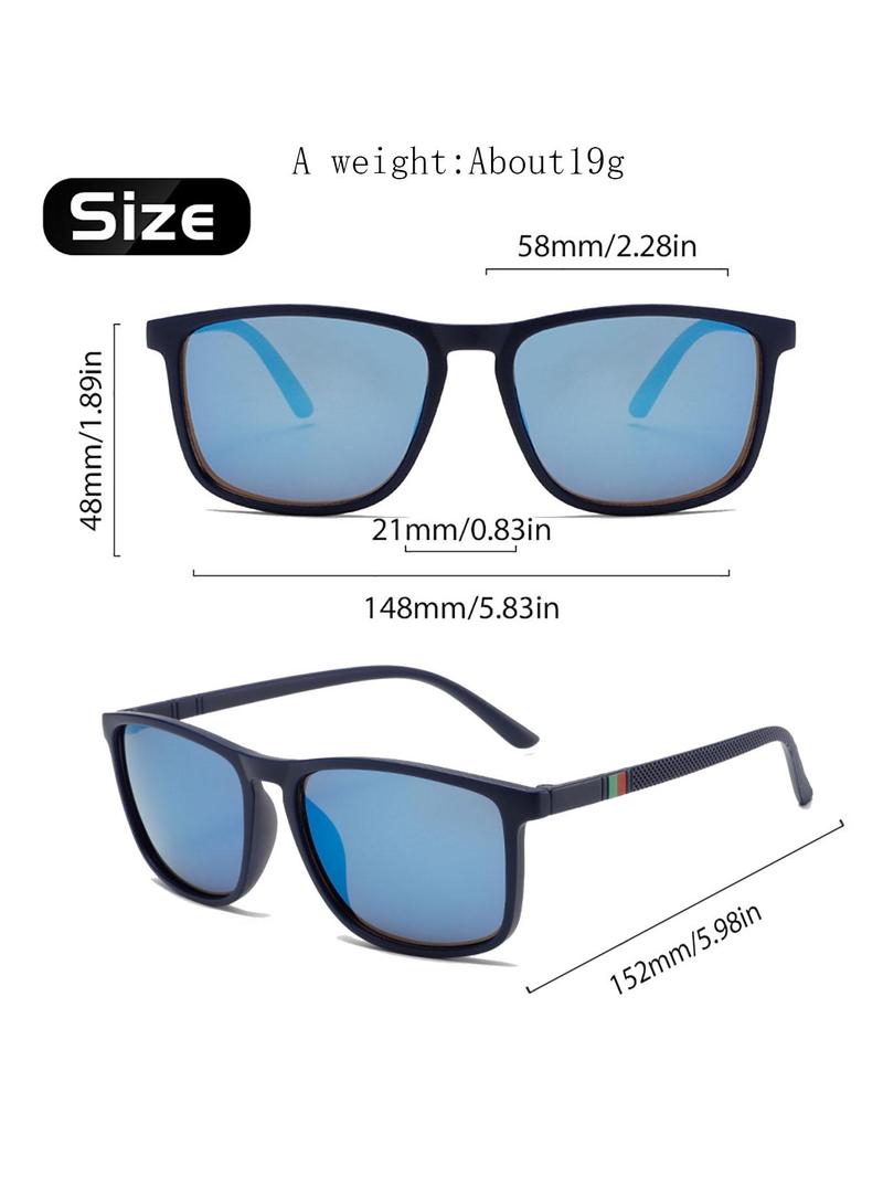 Product Introduction of Unisex Simple Style Square Frame Sunglasses, Trendy Casual Sunglasses for Everyday Use, Fashion Accessories for Outdoor Activities 6