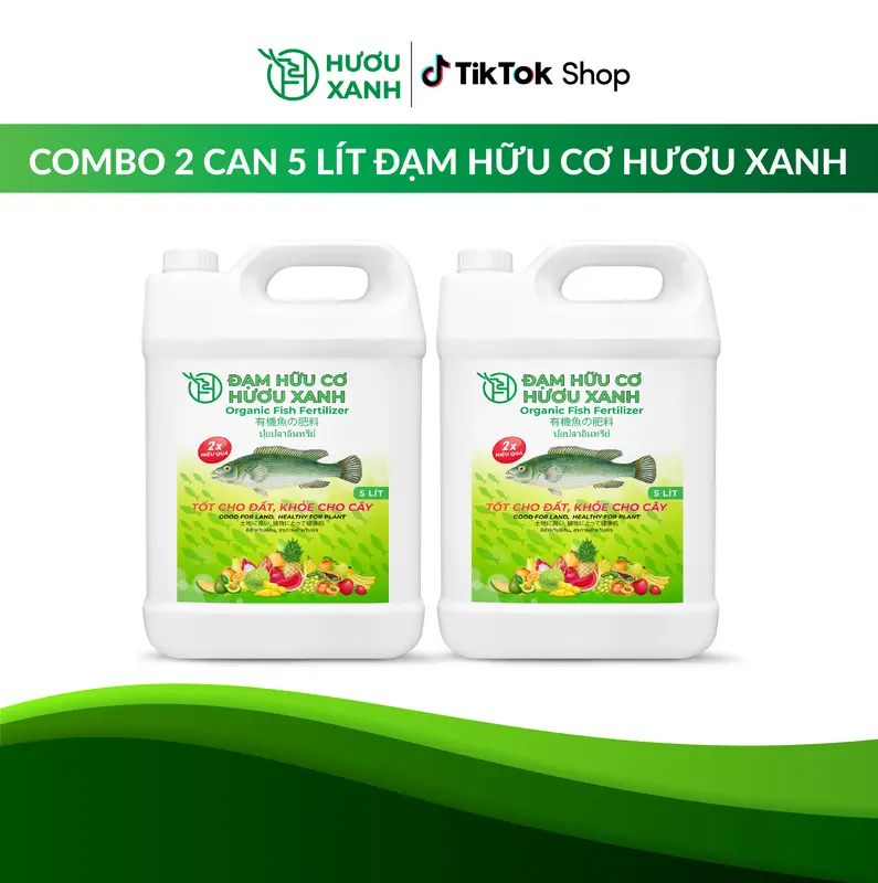[COMBO 2 CAN 5 LÍT] Đạm Hữu Cơ Hươu Xanh Giúp Cây Bật Mầm, Xanh Lá, Bung Cành, Đẻ Nhánh Mạnh, Nuôi Trái, Phục Hồi Sau Thu Hoạch 0