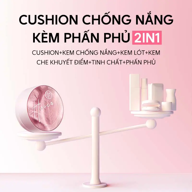 Product Introduction of HEXZE Phấn Nước 2in1 Cushion Kèm Phấn Phủ SPF25 PA+++ 13g+6.5g Chống Nắng Long Lasting Makeup Căng Bóng Tự Nhiên 1