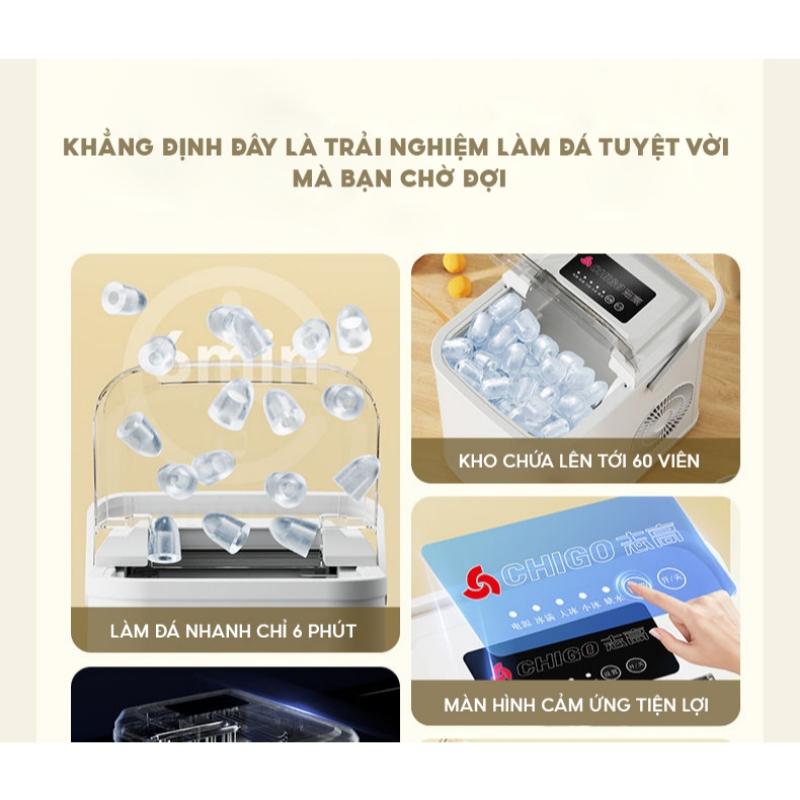Product Introduction of [Giao hàng miễn phí] Máy làm đá mini 5 phút cho gia đình, làm sạch máy làm đá siêu nhanh, an toàn 8