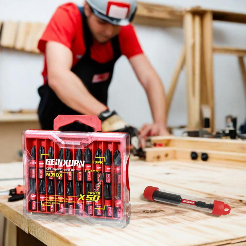 Mixed Impact Magnetic Phillips Screwdriver Set, S2 Alloy Steel Screwdriver Bit Set with Storage Box, Professional Tool Kit for Home & Office 6