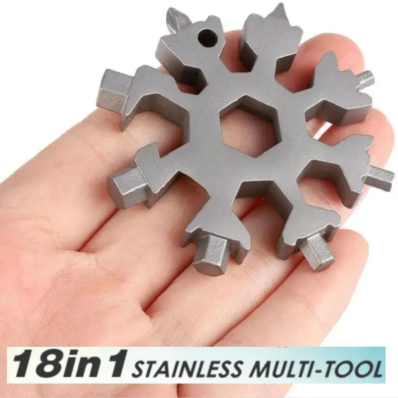 SNOWFLAKE MULTI TOOLS GANTUNGAN KUNCI SALJU SNOWFLAKE 18 IN 1 OBENG