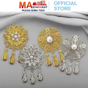 Mike Toko Serba Ada Bros Kebaya C30 Kutubaru Susun Etnik Jawa Aceh Bali Lampung Yogyakarta Pesta Permata Bahan Alloy Ukuran 7,5cm x 4,5cm Elegan dan Mewah Clips Elegan