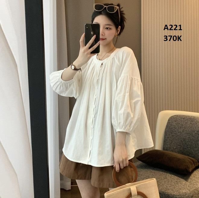 Áo bầu sơ mi sang chảnh, hàng nhập cao cấp, A221- có 2 màu lựa chọn Váy Bầu Đầm Bầu
