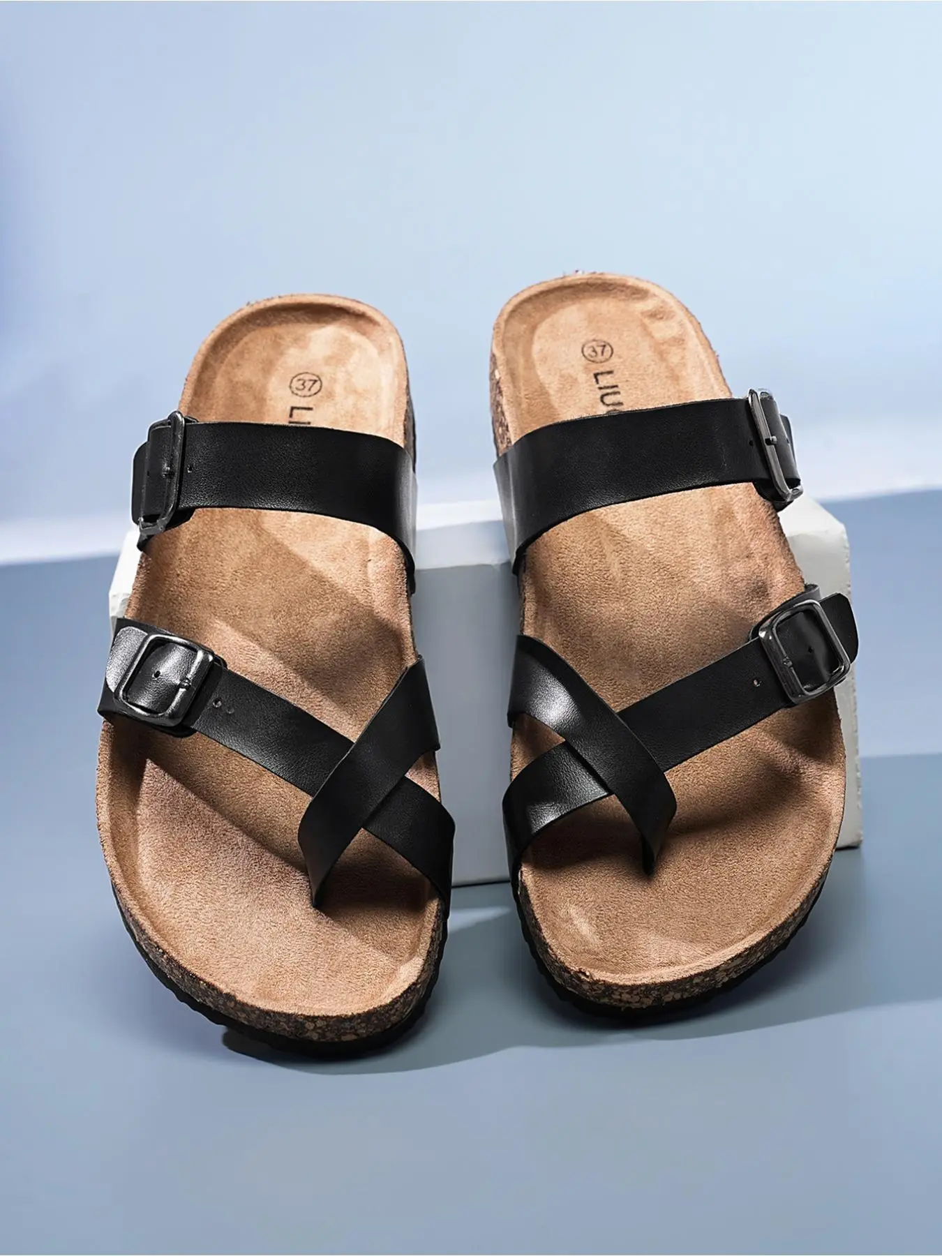 Women's Fashionable Plain Color Cross Strap Slides, Casual Comfortable Flat Sandals for Summer, Lightweight Breathable Shoes for Daily Wear, Girl