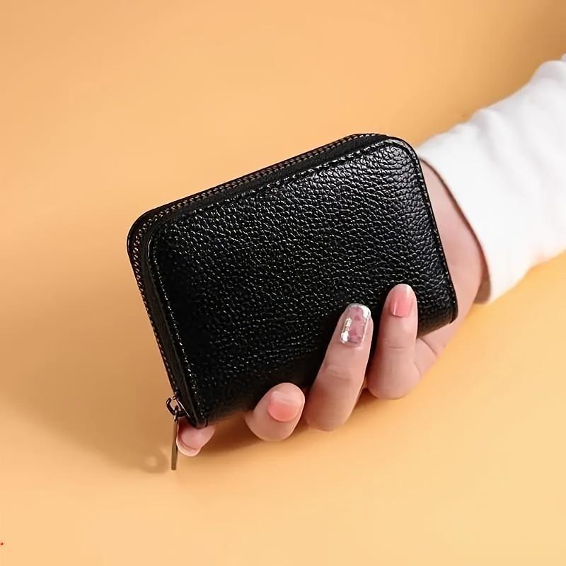 Fashionable Zipper Wallet with Card Slot, Casual Style PU Leather Proofing Clips, Desk Organizer for Home & Office & School 5
