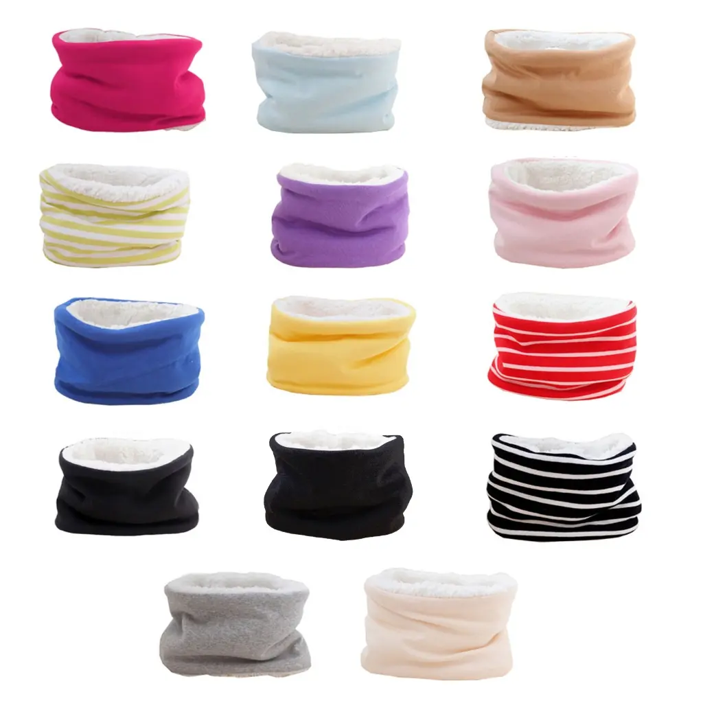 Autumn Winter Baby Scarf Solid Color Plush Scarves Neckerchief Children Thick Warm Neck Collar
