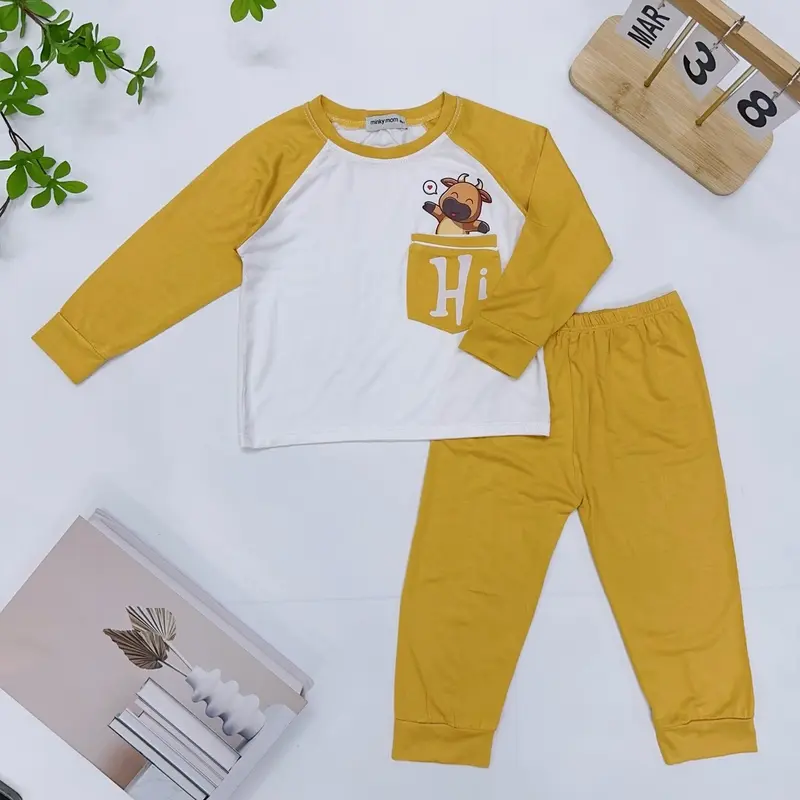 Bộ Dài Tay Thun Lạnh Loại 1, Vải Thun Lạnh, Cho Bé Trai Bé Gái, Chất Liệu In Đẹp - Size Chuẩn Từ 0-5 Tuổi, Cân Nặng 7-25kg Thun lạnh Jean 3
