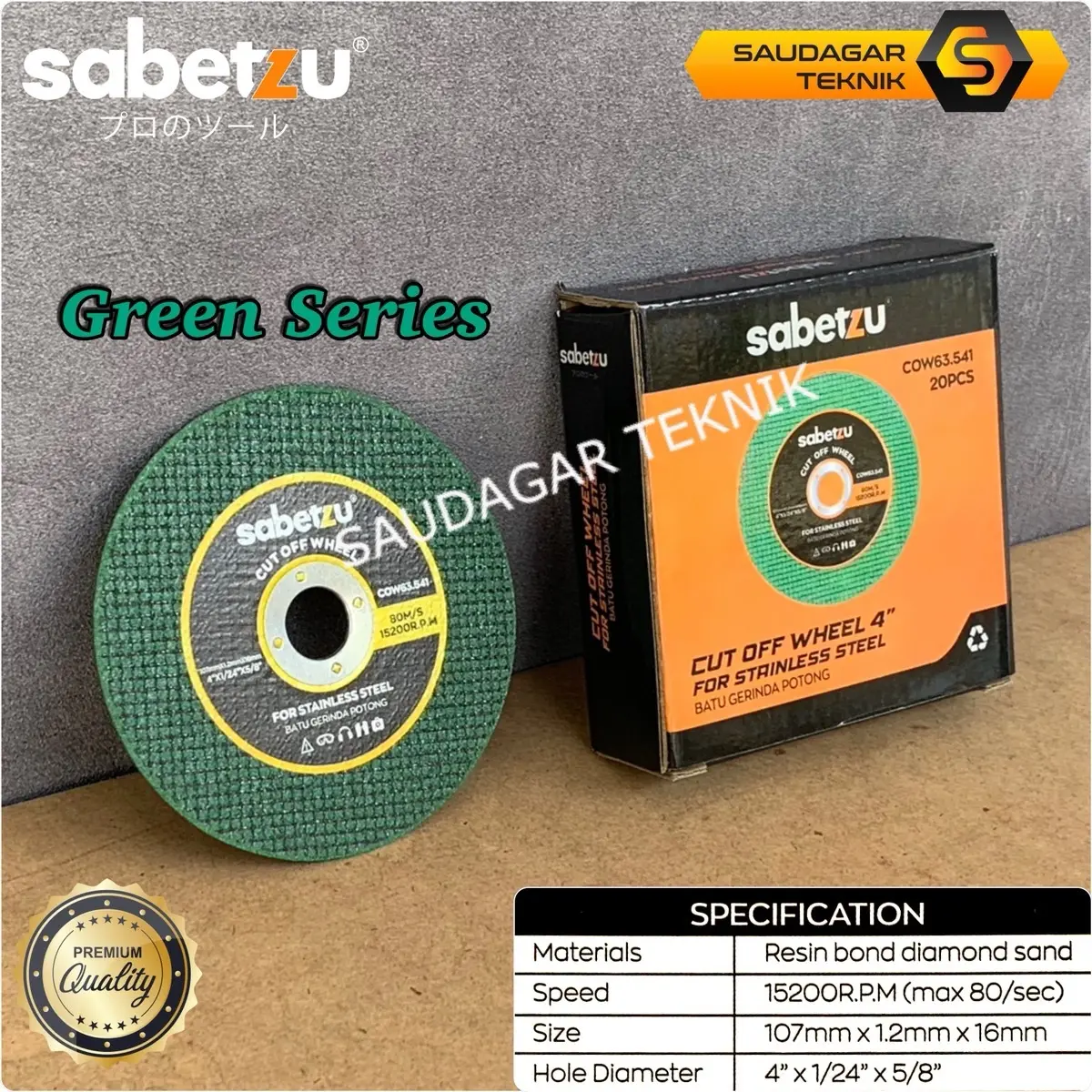 SABETZU Mata Gerinda 4 Inch Batu Potong Besi Stainless 4"
