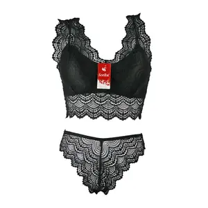 Scelta - Sexy Bra Set Celana Dalam Wanita Transparan Bralette Tanpa Kawat Renda Setelan Bh Sc 1791 Set