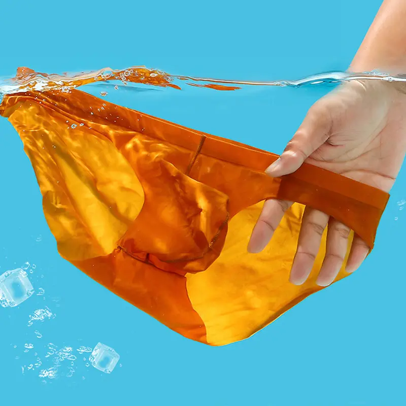 Quần Lót Lụa Băng Cho Nam, Đồ Lót Không Đường May, Lồi Chữ U, Màu Trơn, Eo Giữa 2