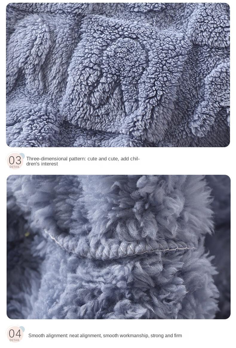 Product Introduction of ชุดนอนเด็ก ผ้าสักหลาด อบอุ่น เหมาะสำหรับฤดูใบไม้ร่วงและฤดูหนาว เด็กชายใหม่ ชุดเลานจ์หนา เสื้อผ้าซับในผ้าฟลีซเด็ก เสื้อผ้าเด็ก เด็กหญิง 7