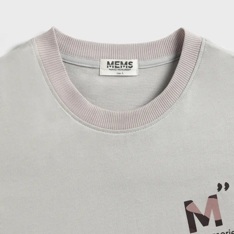 Moutain long sleeves | MEMS Áo thun cotton nam nữ tay dài cổ tròn in logo màu thiên nhiên 4