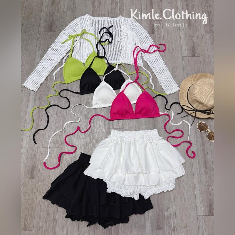 Product Introduction of Outfit Đi Biển Hottrend Áo Bra Bikini Mix Chân Váy Tầng Dáng Ngắn Siêu Xinh (có mút) Freesize: Dưới 53kg (cao dưới 1m6) 6