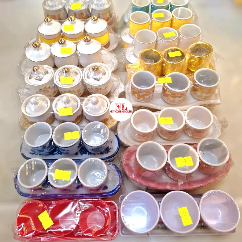 Bộ 3 ly cúng đất đai bàn thiên ông táo ông bà gia tiên cửu huyền trong thờ cúng Decor 2