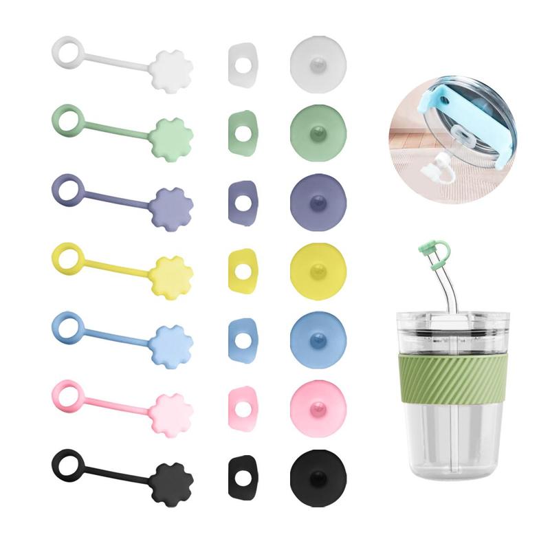 Spill Stopper Set for Stanley Cup 2.0 40oz 30oz, 7 Sets Including 7 Straw Cover Caps & 7 Spill Stoppers & 7 Plugs, Drinkware Accessories 0