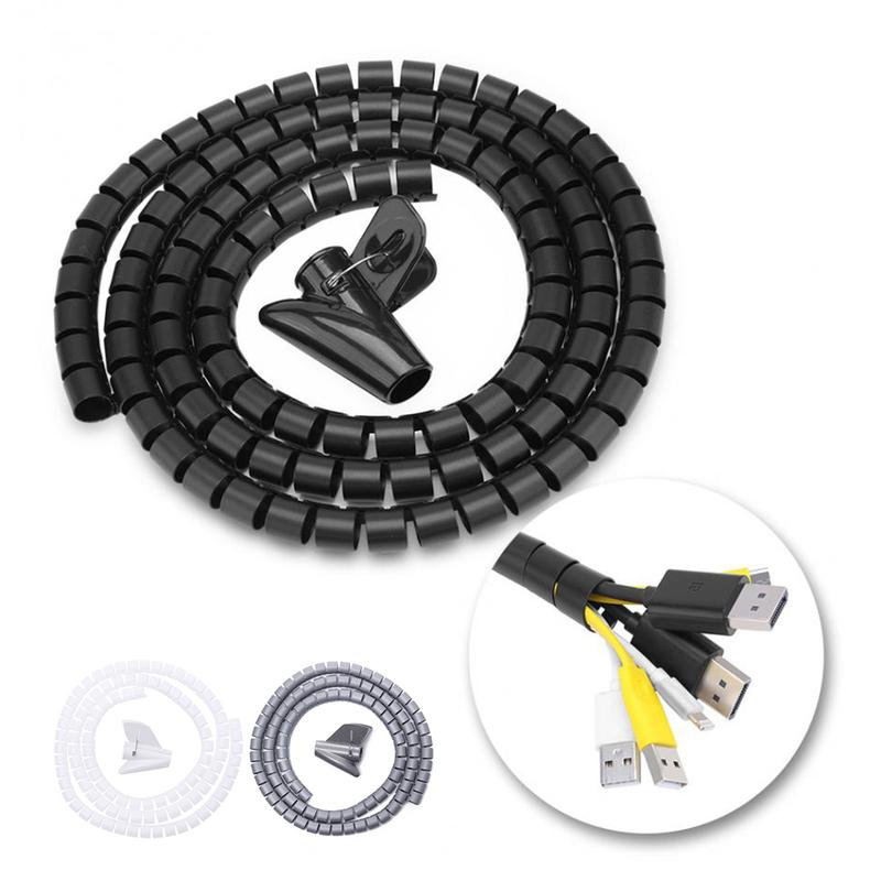 Desktop Wire Wrap Cable Winder Tube Cord Protector Management Cable Organizer Storage Pipe 1