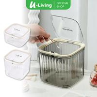 Gambar U-Living Tempat Sampah Desktop Bahan Akrilik Tempat  Aksesoris Make Up Desktop Organizer Meja Serbaguna Tutup Anti Debu DSO008 - Transparan - Small dari U-Living Indonesia Kota Bekasi 1 Tokopedia