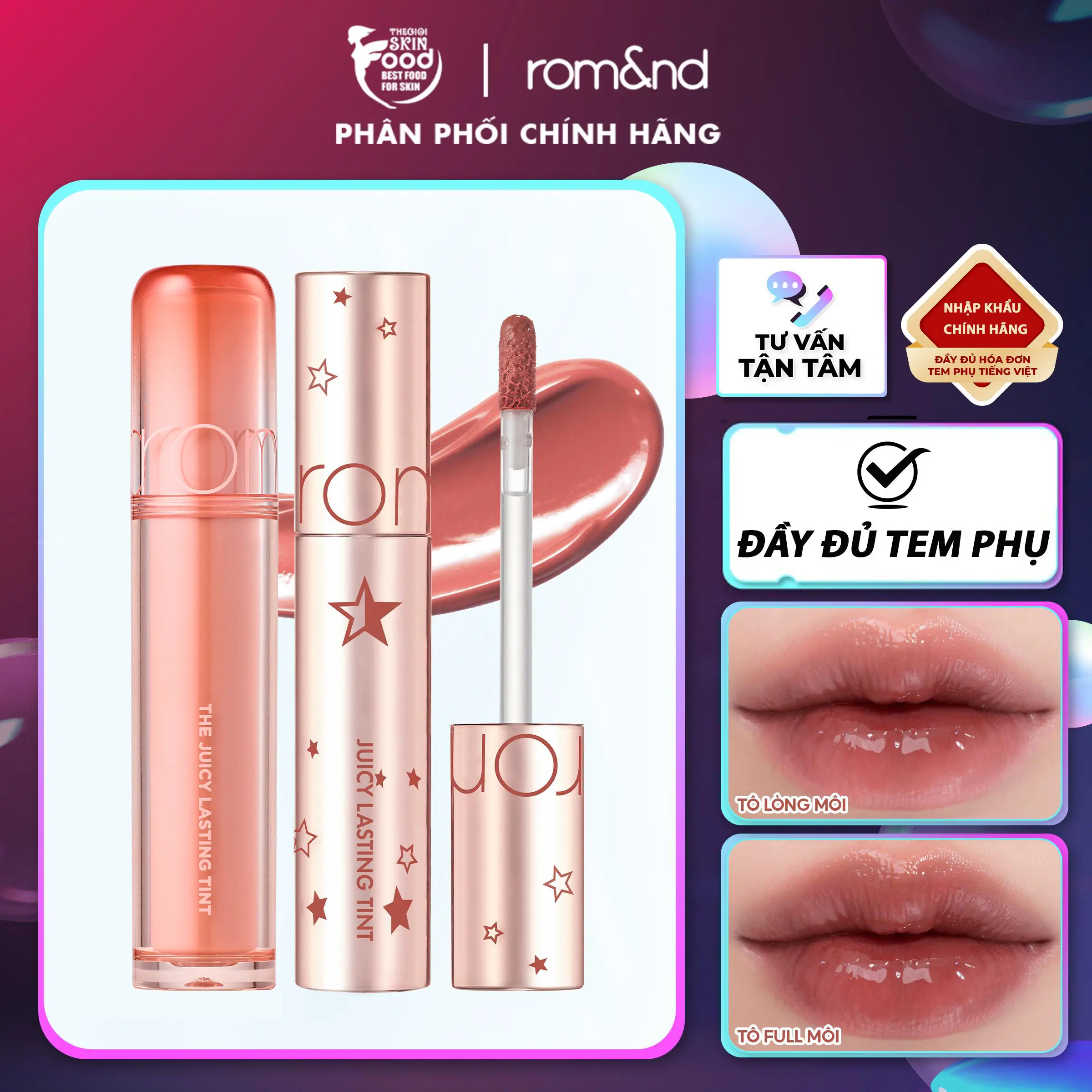 [NEW][Juicy Lasting Tint - Màu 23] Son Tint Lì Romand Juicy Lasting Tint Edition Cosmetic Mỹ Phẩm Trang Điểm