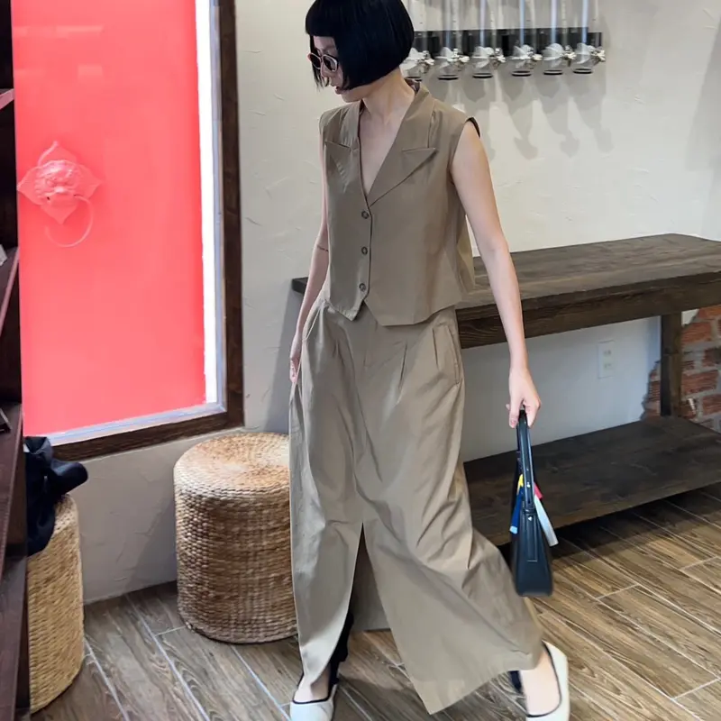 HappyZoo - Váy Khaki Ly Eo - Kem/Nâu/Xanh 5