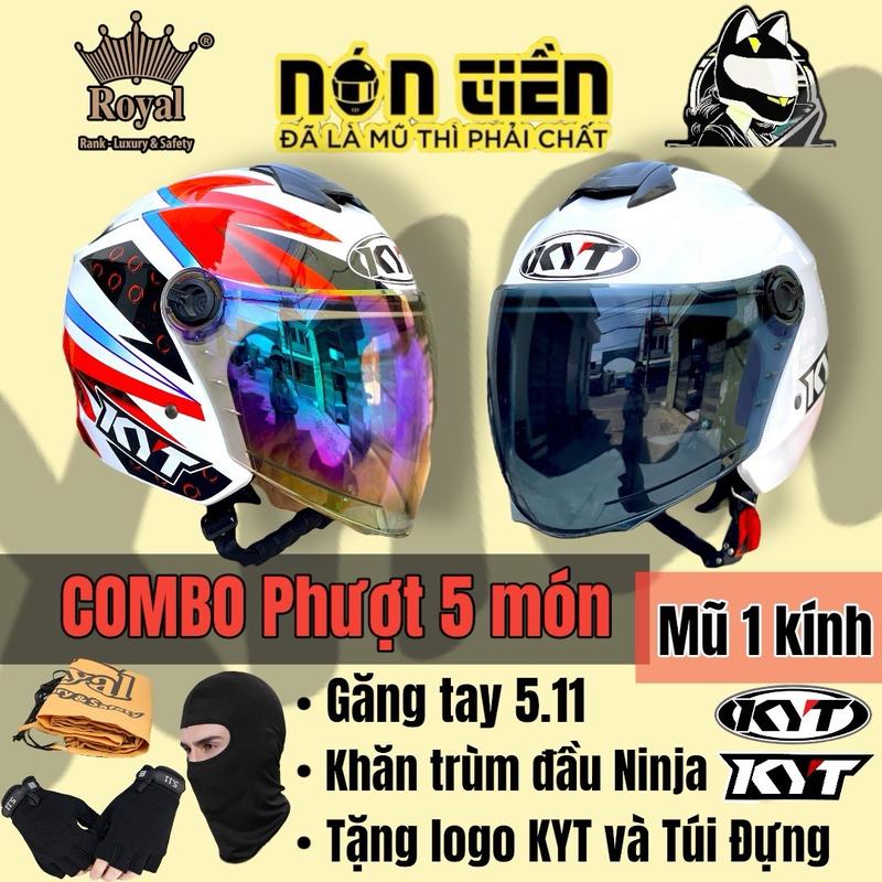  Combo Đi Phượt Mũ XH01 đủ màu lên logo KYT Khăn Trùm Ninja Găng Tay 5.11 và Túi đựng nón 