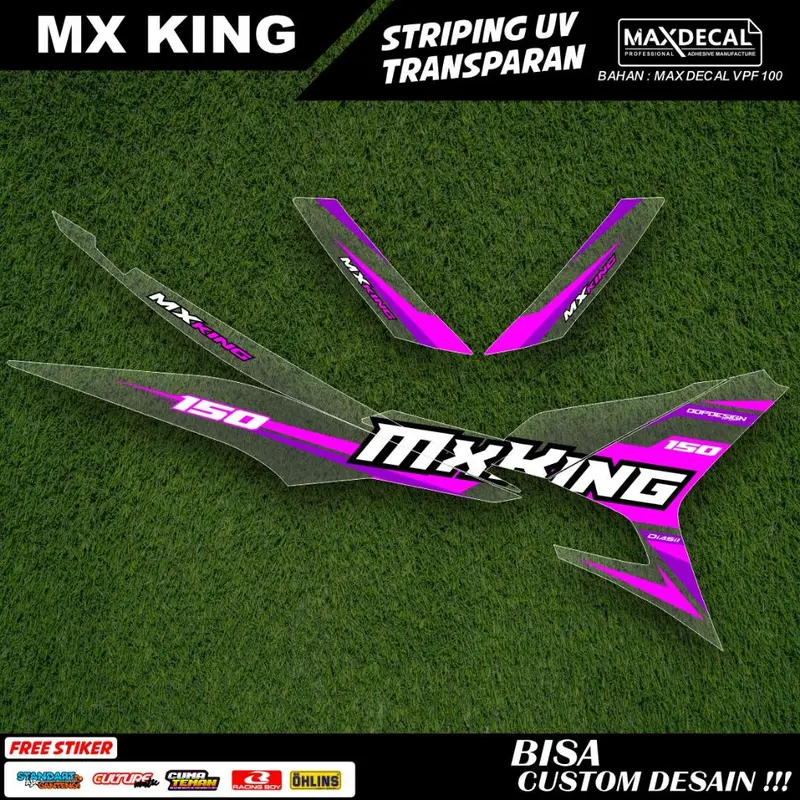 STIKER STRIPING TRANSPARAN  FACELIFT LIS STIKER UV MX KING Y15 ZR SEMI FULL VARIASI MODEL SIMPEL MINIMALIS BAHAN MAX DECAL PREMIUM CUSTOME DESAIN BISA COD H-MX-35 4